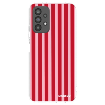 Picasee silikonový průhledný obal pro Samsung Galaxy A73 5G - Lines red