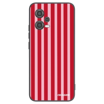 Picasee silikonový černý obal pro Xiaomi Poco X5 - Lines red