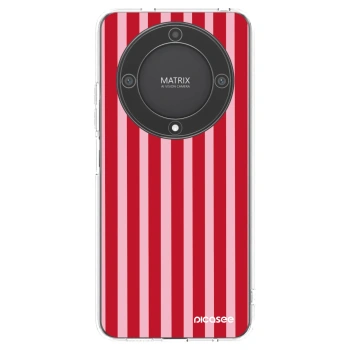 Picasee silikonový průhledný obal pro Honor Magic5 Lite 5G - Lines red