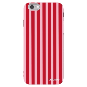 Picasee silikonový průhledný obal pro Apple iPhone 6/6S - Lines red