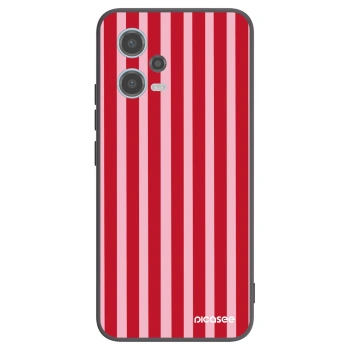 Picasee silikonový černý obal pro Xiaomi Redmi Note 12 5G - Lines red