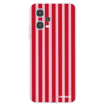 Picasee silikonový průhledný obal pro Xiaomi Redmi Note 12 5G - Lines red