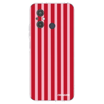 Picasee silikonový průhledný obal pro Xiaomi Redmi 12C - Lines red