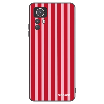 Picasee silikonový černý obal pro Xiaomi Redmi Note 12S - Lines red
