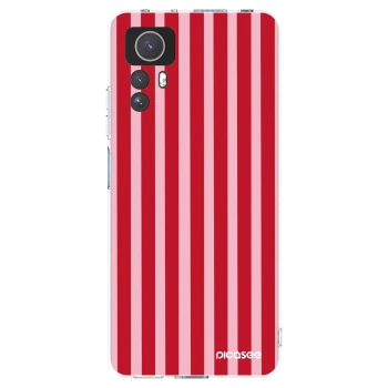 Picasee silikonový průhledný obal pro Xiaomi Redmi Note 12S - Lines red