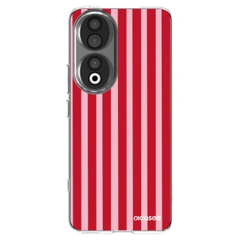 Picasee silikonový průhledný obal pro Honor 90 5G - Lines red