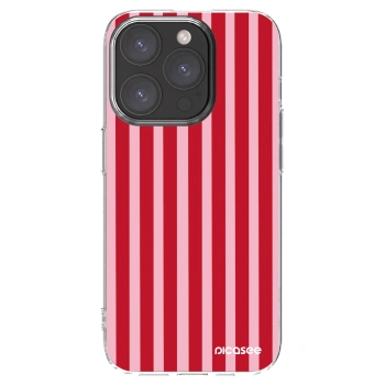 Picasee silikonový průhledný obal pro Apple iPhone 15 Pro - Lines red