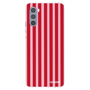 Picasee silikonový průhledný obal pro Motorola Moto G62 - Lines red