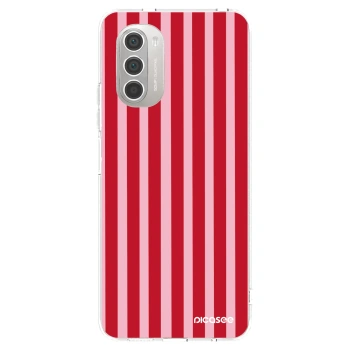 Picasee silikonový průhledný obal pro Motorola Moto G51 - Lines red