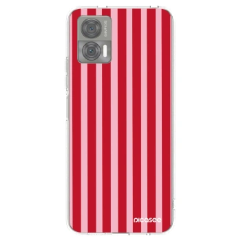 Picasee silikonový průhledný obal pro Motorola Edge 30 Neo - Lines red