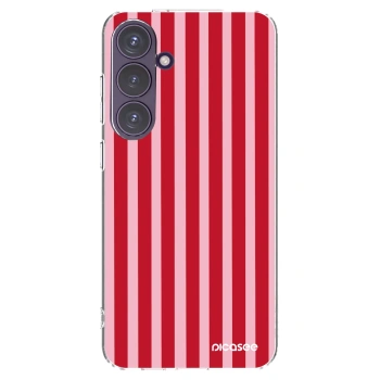 Picasee silikonový průhledný obal pro Samsung Galaxy S24+ S926B 5G - Lines red