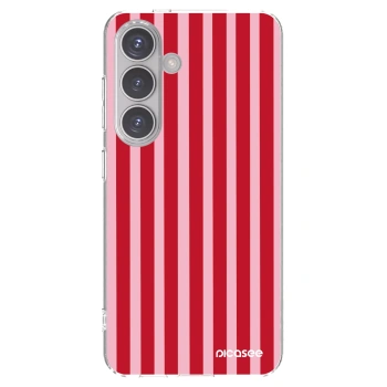 Picasee silikonový průhledný obal pro Samsung Galaxy S24 S921B 5G - Lines red