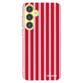 Picasee silikonový průhledný obal pro Samsung Galaxy A35 5G A356B - Lines red