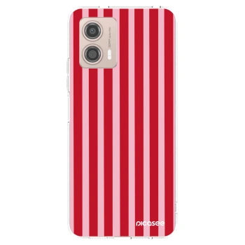 Picasee silikonový průhledný obal pro Motorola Moto G53 5G - Lines red