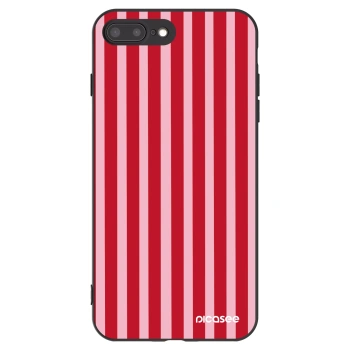 Picasee silikonový černý obal pro Apple iPhone 8 Plus - Lines red