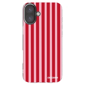 Picasee silikonový průhledný obal pro Apple iPhone 16 Plus - Lines red