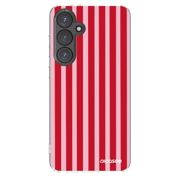 Picasee silikonový průhledný obal pro Samsung Galaxy S24 FE S721B - Lines red