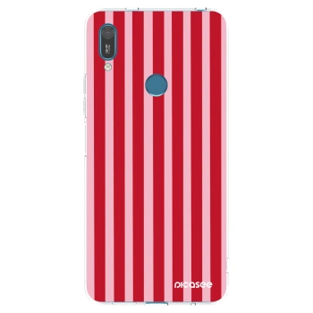 Picasee silikonový průhledný obal pro Huawei Y7 2019 - Lines red
