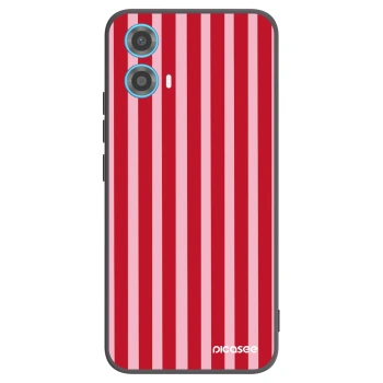 Picasee silikonový černý obal pro Motorola Moto G34 5G - Lines red