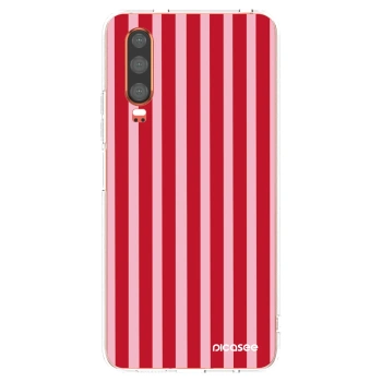 Picasee silikonový průhledný obal pro Huawei P30 - Lines red