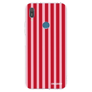 Picasee silikonový průhledný obal pro Huawei Y6 2019 - Lines red