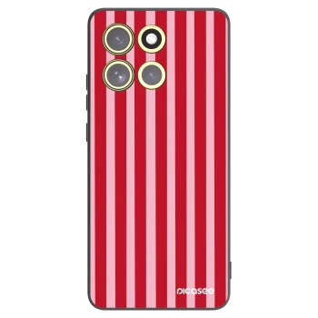 Picasee silikonový černý obal pro Motorola Moto G86 5G - Lines red