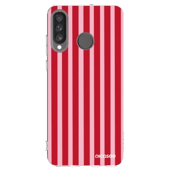 Picasee silikonový průhledný obal pro Huawei P30 Lite - Lines red