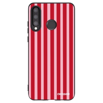 Picasee silikonový černý obal pro Huawei P30 Lite - Lines red