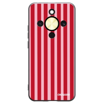 Picasee silikonový černý obal pro Honor Magic8 Lite 5G - Lines red