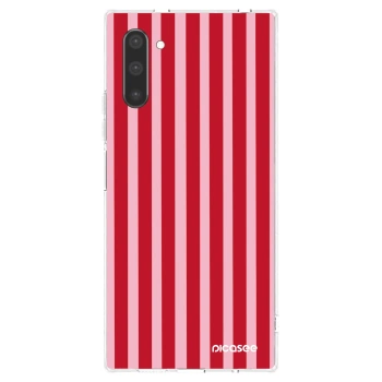 Picasee silikonový průhledný obal pro Samsung Galaxy Note 10 N970F - Lines red