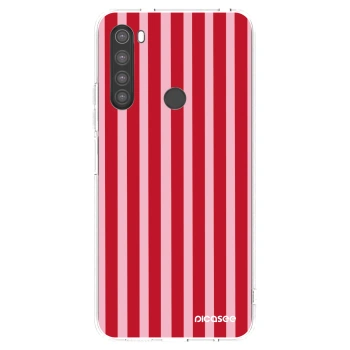 Picasee silikonový průhledný obal pro Xiaomi Redmi Note 8 - Lines red