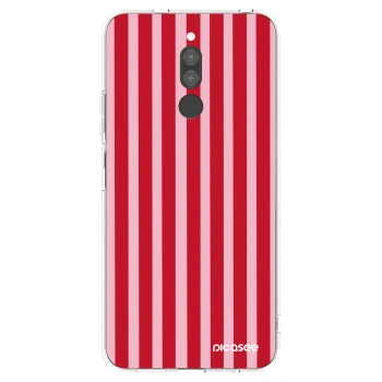 Picasee silikonový průhledný obal pro Xiaomi Redmi 8 - Lines red