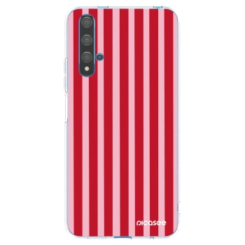 Picasee silikonový průhledný obal pro Huawei Nova 5T - Lines red