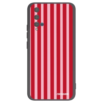 Picasee silikonový černý obal pro Huawei Nova 5T - Lines red