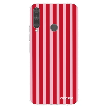 Picasee silikonový průhledný obal pro Huawei P40 Lite E - Lines red