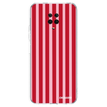 Picasee silikonový průhledný obal pro Xiaomi Redmi Note 9 Pro - Lines red