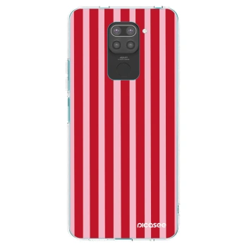 Picasee silikonový černý obal pro Xiaomi Redmi Note 9 - Lines red