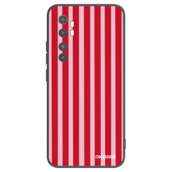 Picasee silikonový černý obal pro Xiaomi Mi Note 10 Lite - Lines red