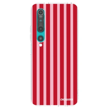 Picasee silikonový průhledný obal pro Xiaomi Mi 10 - Lines red