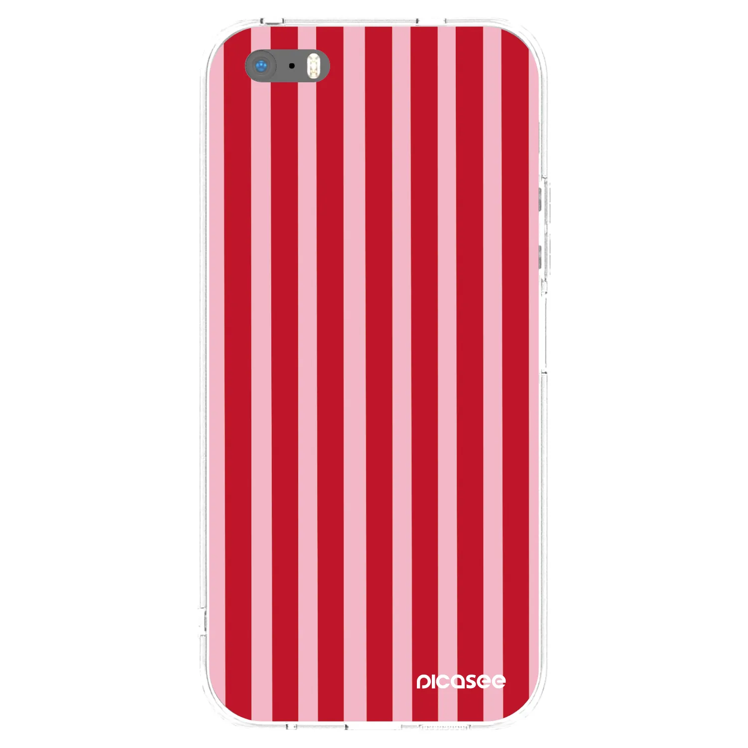 Picasee silikonový průhledný obal pro Apple iPhone 5/5S/SE - Lines red
