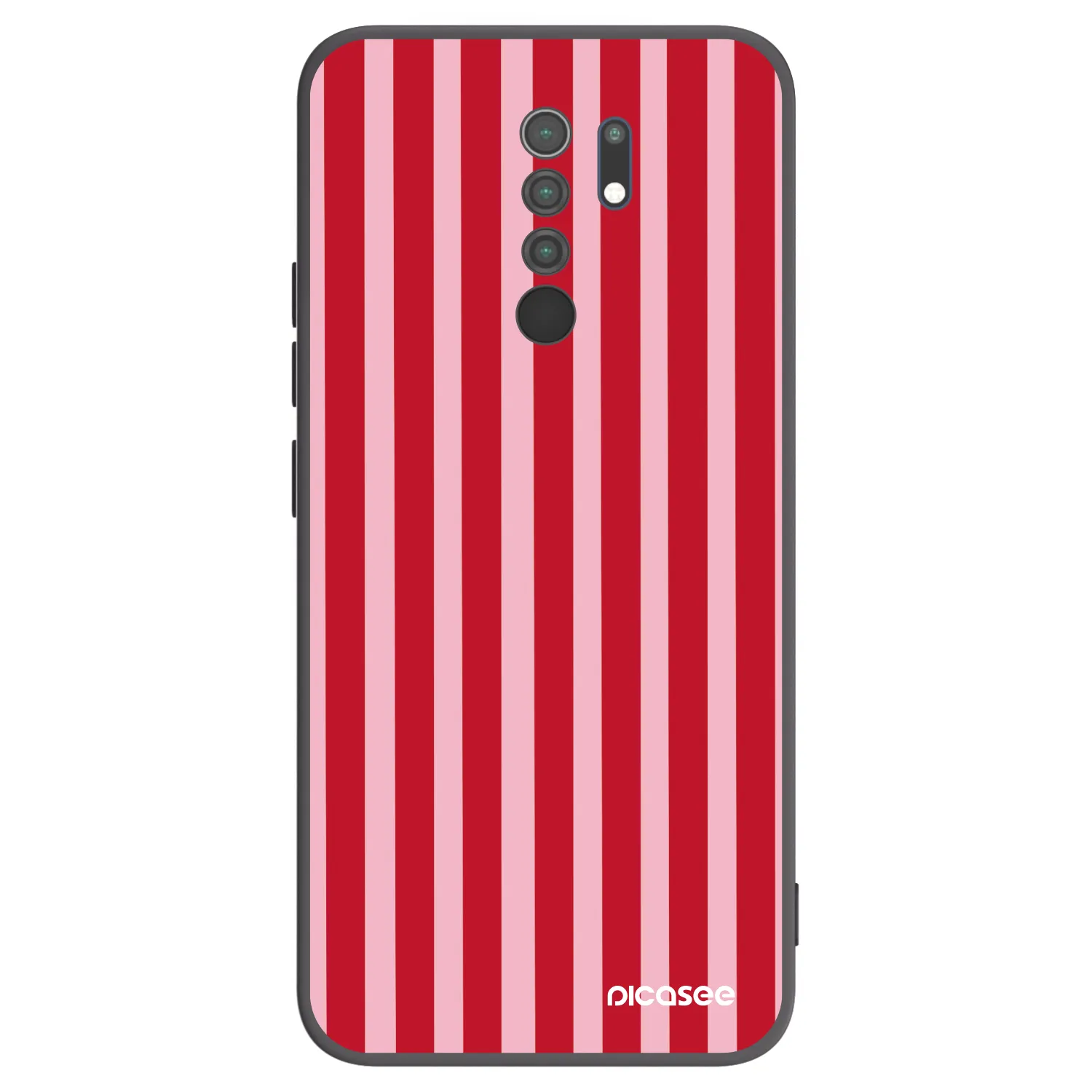 Picasee silikonový černý obal pro Xiaomi Redmi 9 - Lines red