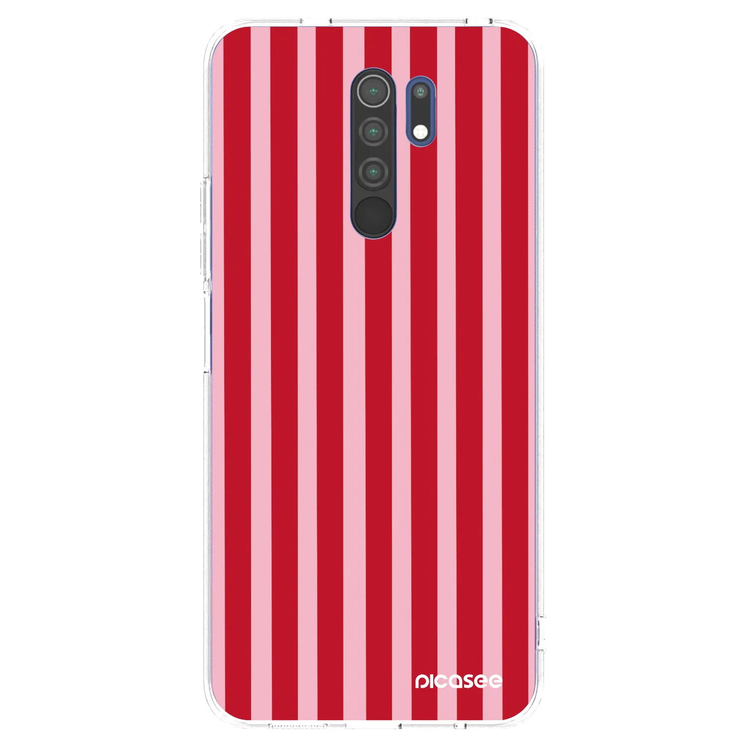 Picasee silikonový průhledný obal pro Xiaomi Redmi 9 - Lines red