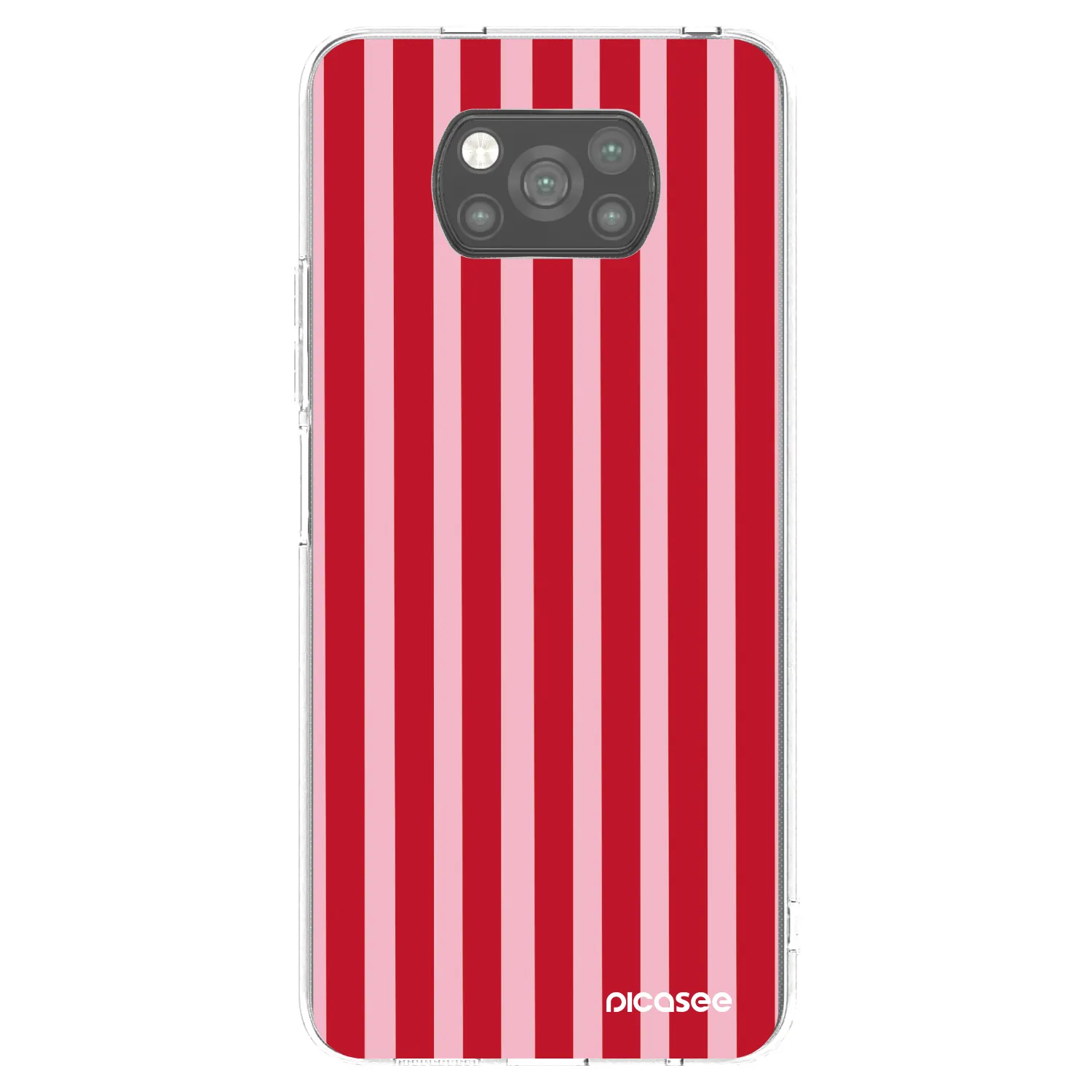Picasee silikonový černý obal pro Xiaomi Poco X3 - Lines red