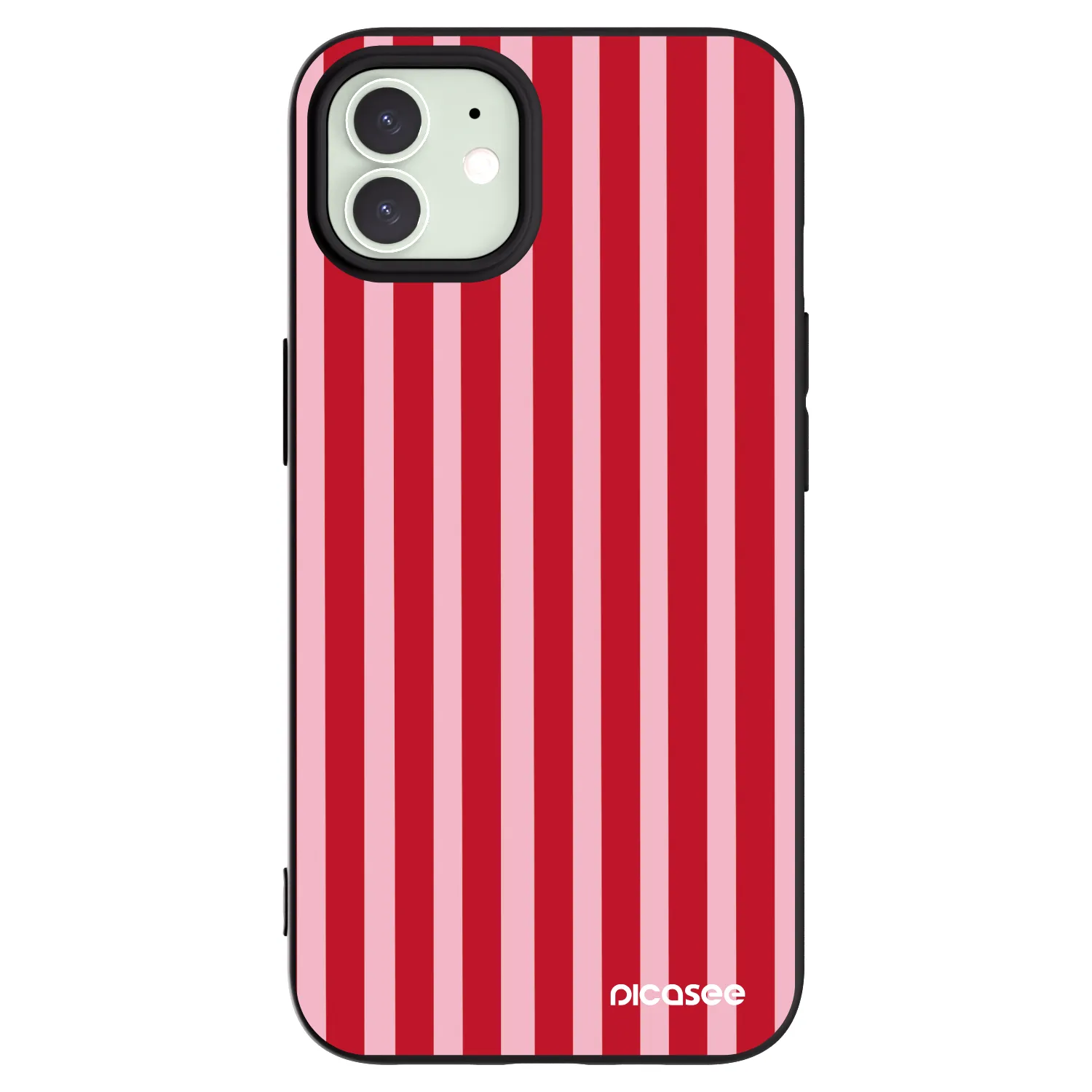 Picasee silikonový černý obal pro Apple iPhone 12 - Lines red