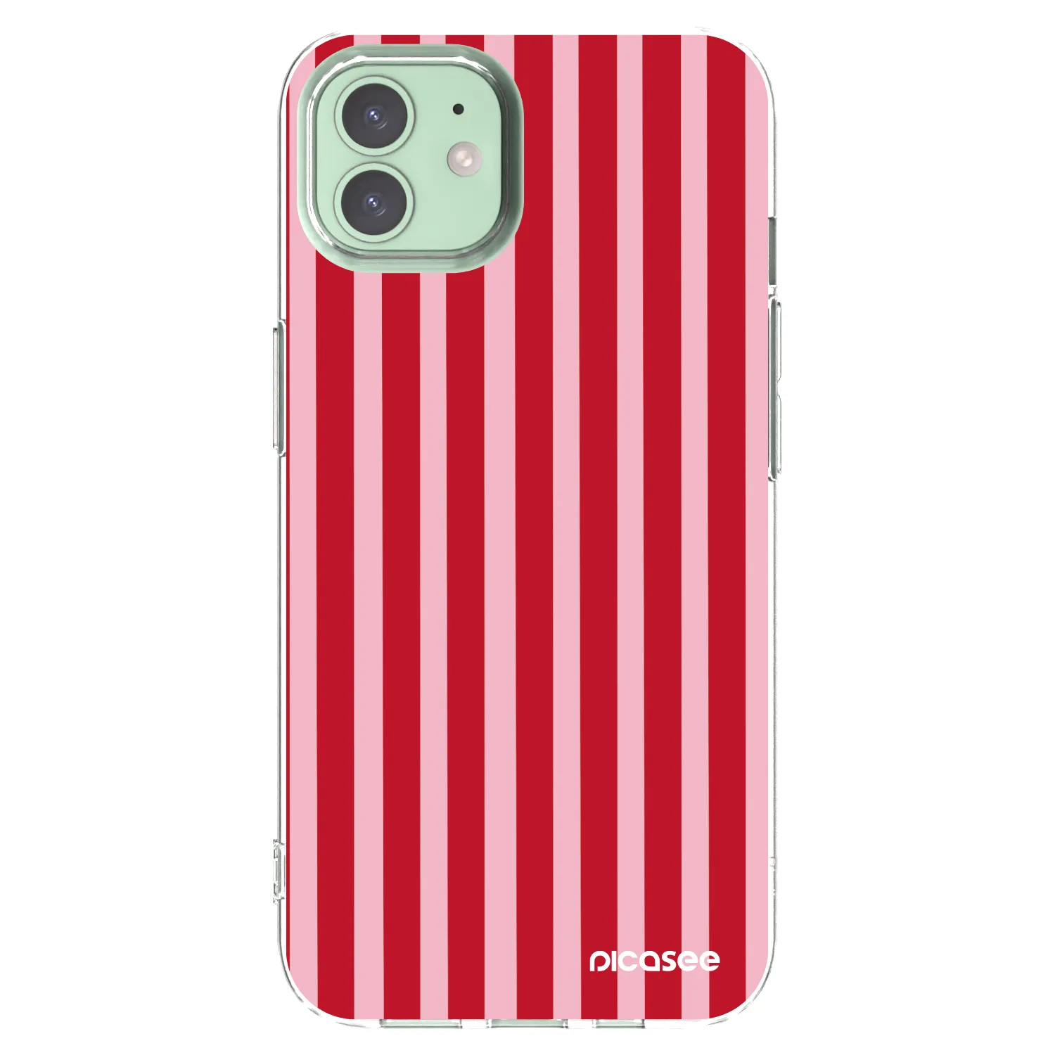 Picasee silikonový průhledný obal pro Apple iPhone 12 Pro - Lines red
