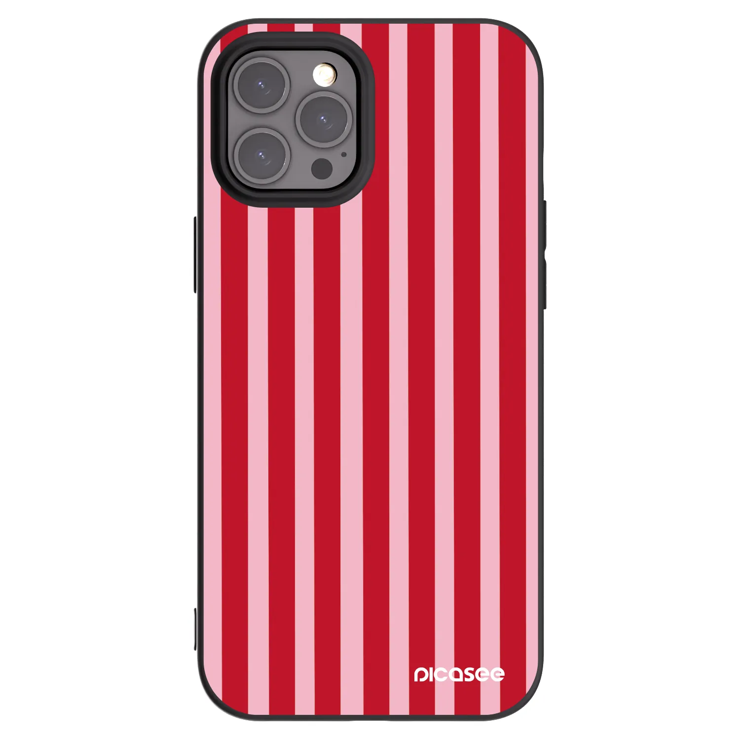 Picasee silikonový černý obal pro Apple iPhone 12 Pro Max - Lines red