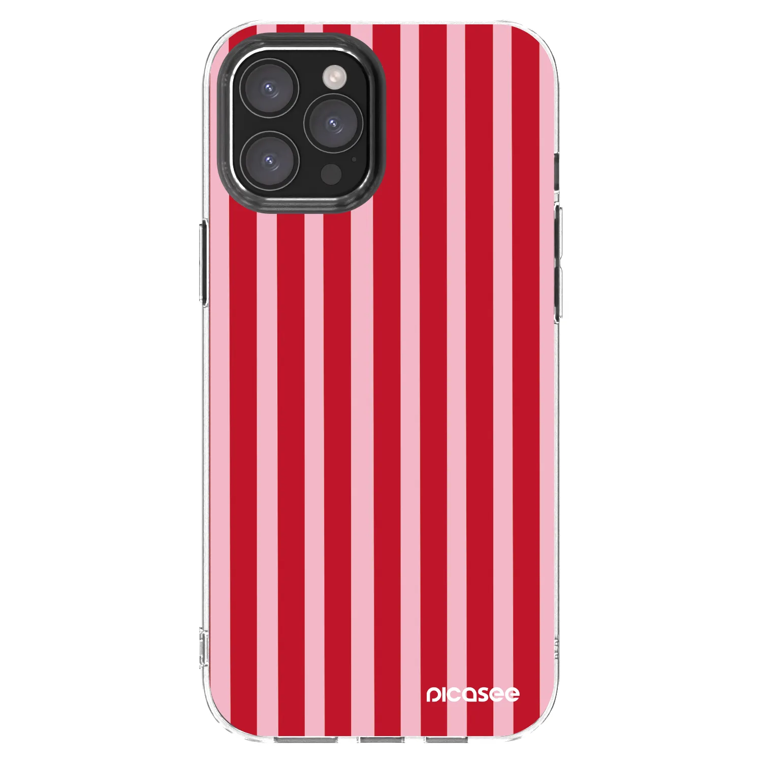 Picasee silikonový průhledný obal pro Apple iPhone 12 Pro Max - Lines red