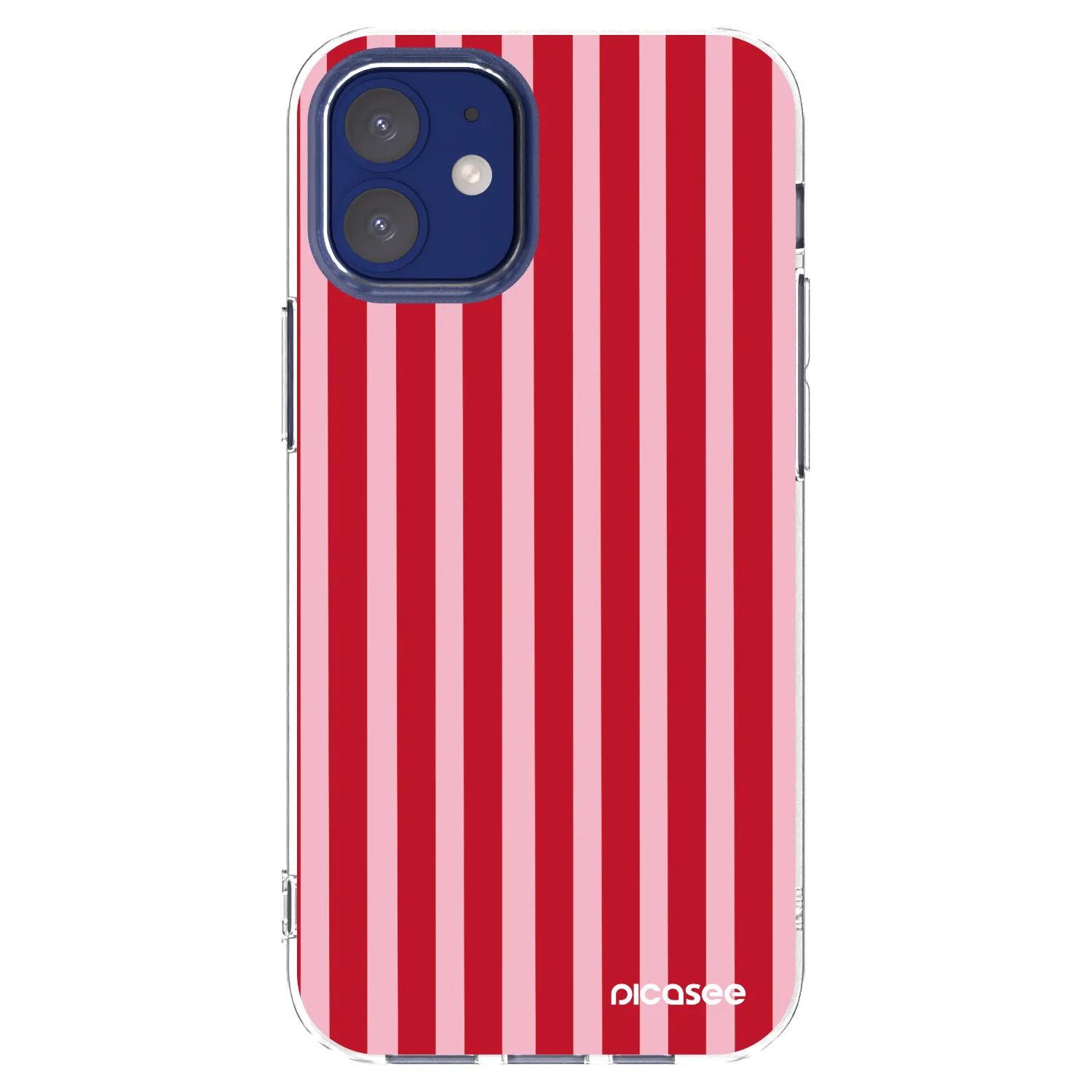 Picasee silikonový průhledný obal pro Apple iPhone 12 mini - Lines red