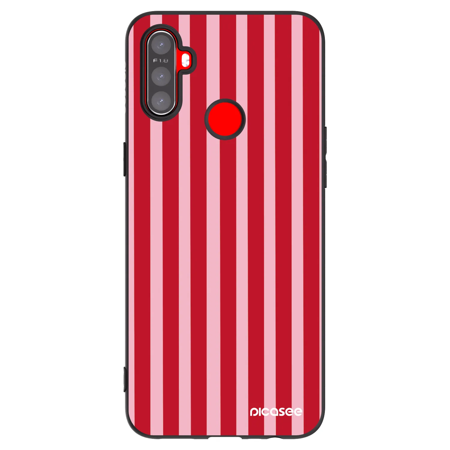 Picasee silikonový černý obal pro Realme C3 - Lines red
