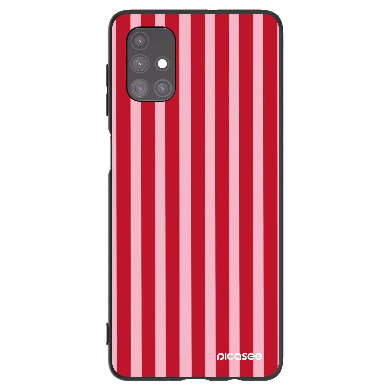Picasee silikonový černý obal pro Samsung Galaxy M51 M515F - Lines red